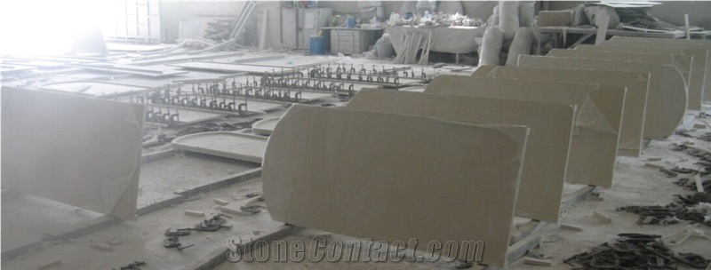 Beige Quartz Stone Kitchen Countertops