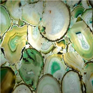 Green Agate Gem Stone Slab