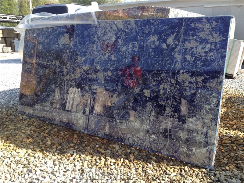 Bolivian Sodalite Royal Blue Polished 2Cm Slabs Tiles