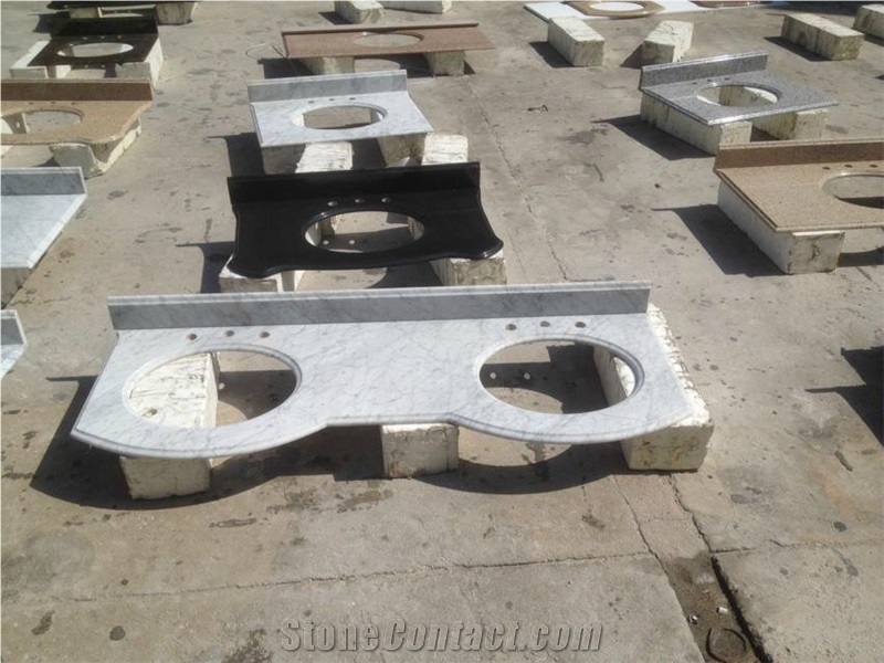 China Professional Competitive Price Countertop Manufactory,Carrara White Marble Bath Countertop, Vantity Top