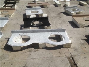 China Professional Competitive Price Countertop Manufactory,Carrara White Marble Bath Countertop, Vantity Top