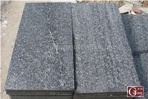 China Black Quartzite Flamed Surface