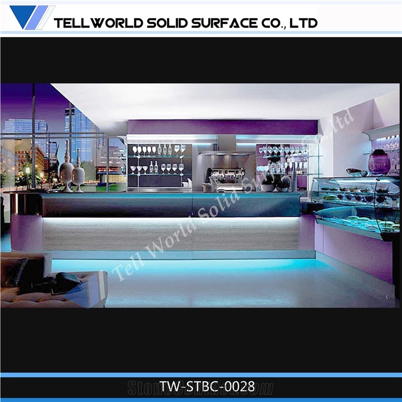 Corian Solid Surface Nightclub Wine Bar Counter