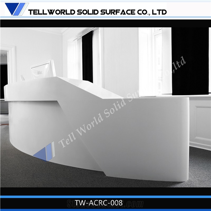 Pure White High End Reception Counter Call Center
