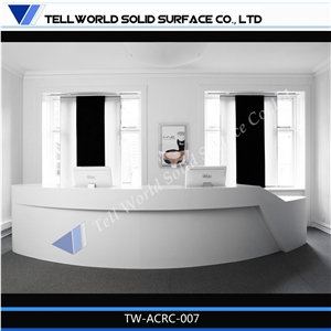 Pure White High End Reception Counter Call Center