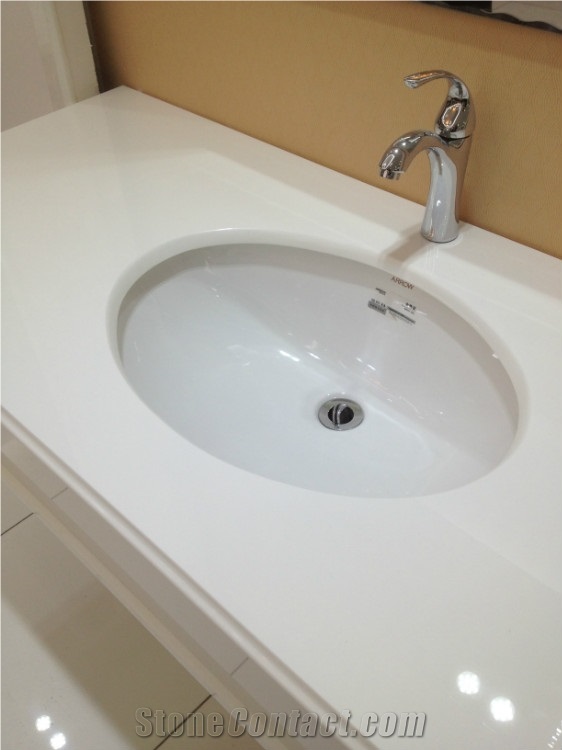 Pure White Nano Glass Stone Wash Basin