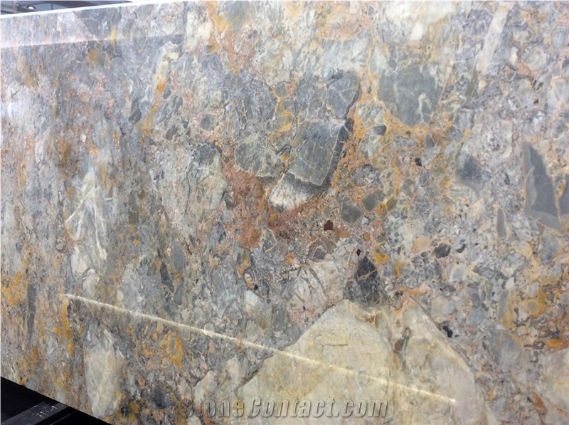 Breccia Romana Limestone Tiles & Slabs, Brazil Grey Limestone