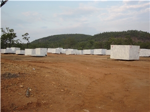 Calacatta Crystal Marble and Black Fossil Marble Blocks