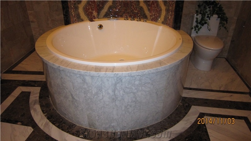 Backed with Stone Honeycomb Panels Round Bathtub