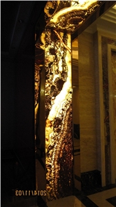 Natural Transparent Stone and Glass Composite Honeycomb Backed Panels