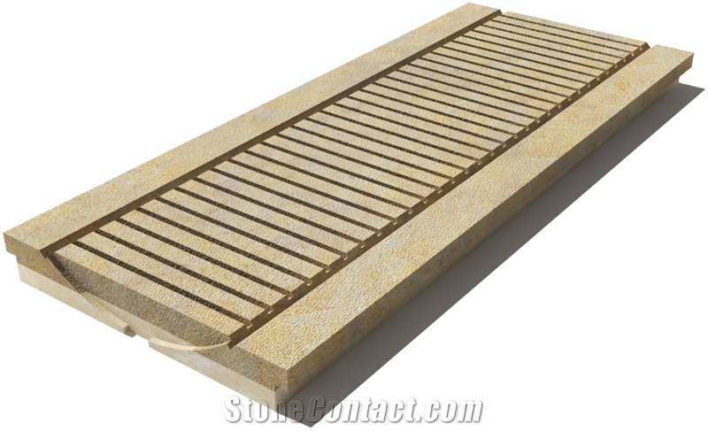 California Drain Grate 610x250x30 mm, Prof. 9D, Sandblasted