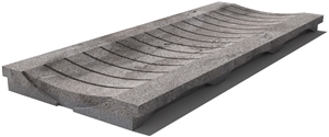 Grey East Drain Grate 610x250x30 mm, Prof. 8BU, Sandblasted