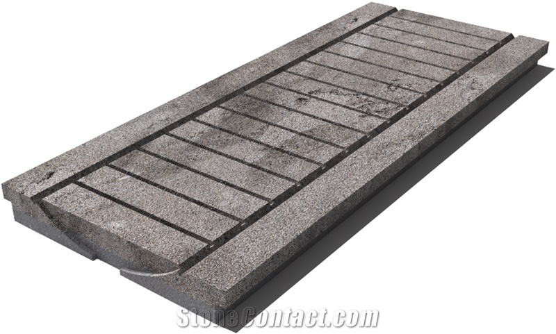 Grey East Drain Grate 610x250x30 mm, Prof. 9B, Sandblasted