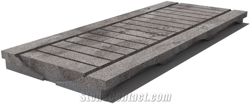 Grey East Drain Grate 610x250x30 mm, Prof. 9BU, Sandblasted