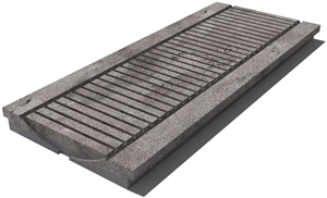 Grey East Drain Grate 610x250x30 mm, Prof. 9D, Sandblasted