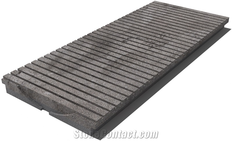 Grey East Drain Grate 610x250x30 mm, Prof. 9D3, Sandblasted