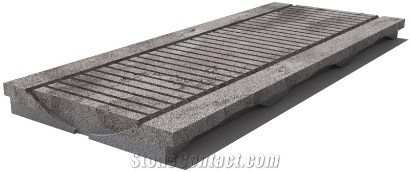 Grey East Drain Grate 610x250x30 mm, Prof. 9DU, Sandblasted