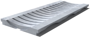 Kavala Drain Grate 610x250x30 mm, Prof. 1CU, Sandblasted