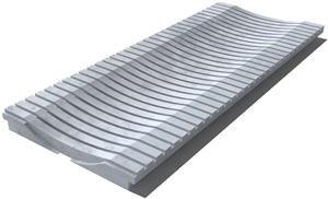 Kavala Drain Grate 610x250x30 mm, Prof. 1D3, Sandblasted