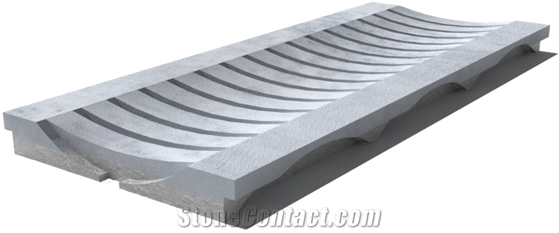 Kavala Drain Grate 610x250x30 mm, Prof. 8CU, Sandblasted