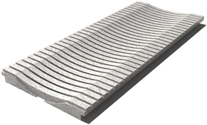 Royal Marfil Engineering Marble Drain Grate 610x250x30 mm, Prof. 1D3, Sandblasted