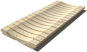 Travertine Drain Grate 610x250x30 mm, Prof. 1B3, Sandblasted