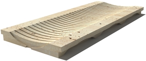 Travertine Drain Grate 610x250x30 mm, Prof. 8DU, Sandblasted