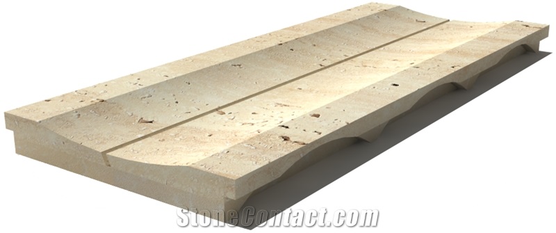 Travertine Drain Grate 610x250x30 mm, Prof. 8EU, Sandblasted
