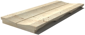 Travertine Drain Grate 610x250x30 mm, Prof. 8EU, Sandblasted