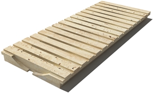 Travertine Drain Grate 610x250x30 mm, Prof. 9C3, Sandblasted