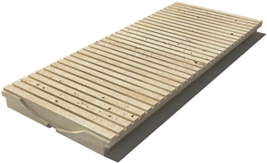 Travertine Drain Grate 610x250x30 mm, Prof. 9D3, Sandblasted