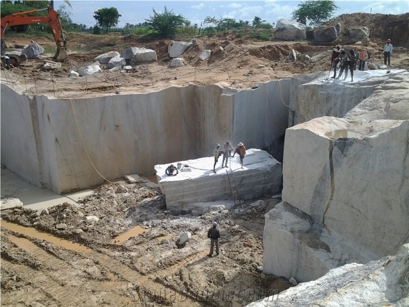 New Kashmir White Granite Block, India White Granite