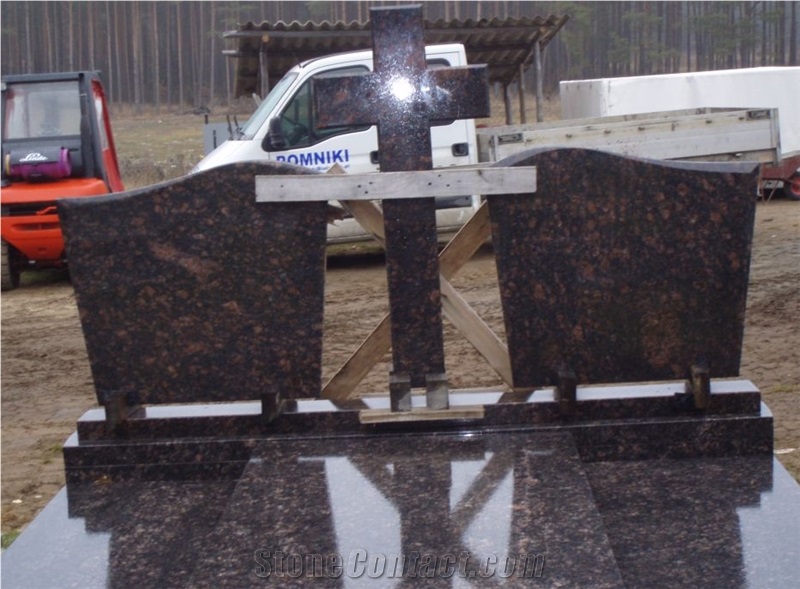 Tan Brown Granite Cross Shape Monument & Tombstone,Best Selling Brown Material Tombstone ,India Brown Headstone ,India Brown Monuments