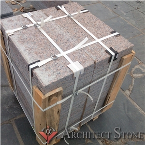 Kapustino Red Granite Tiles Flamed, Rosso Santiago Red Granite
