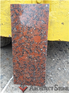 Kapustino Red Granite Tiles, Rosso Santiago Red Granite
