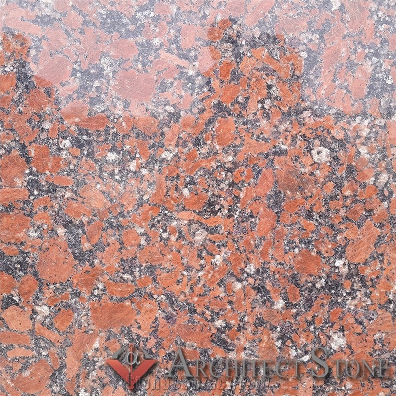 Kapustino Red Granite Tiles, Rosso Santiago Red Granite