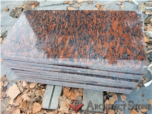 Kapustino Red Granite Tiles, Rosso Santiago Red Granite
