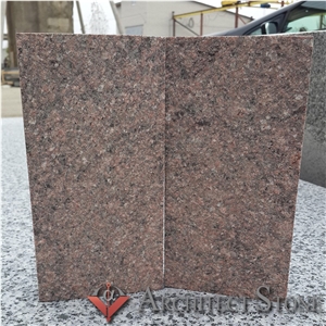 Red Granite Pavers Flamed, Symony Rosy Mist Cobble Stone