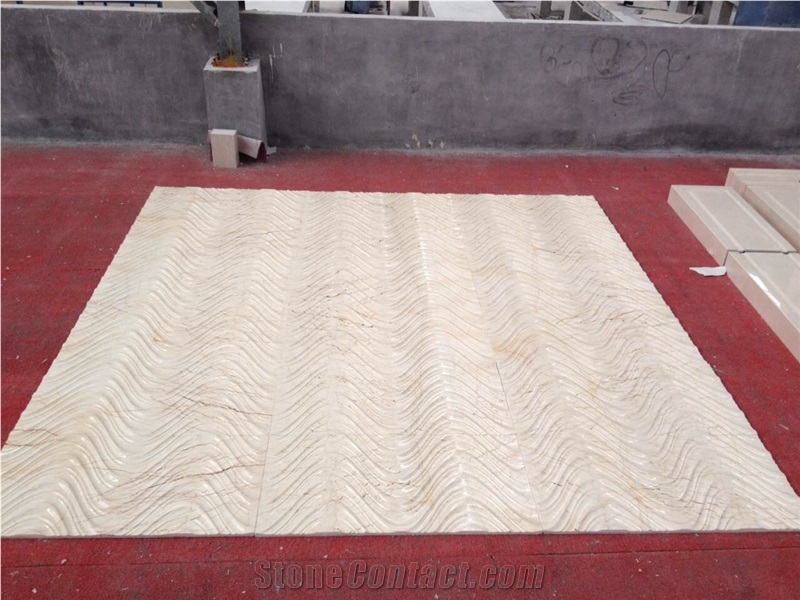 beige marble 3D/CNC design walling tiles
