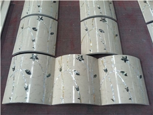 beige marble water-jet column good design