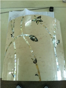 beige marble water-jet column good design
