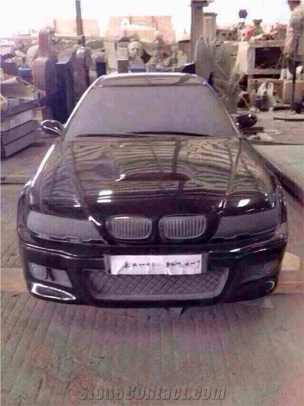 China Shanxi Black Granite Handcarved Sculptured Car