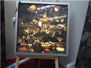China Shining Balls Marble Multicolor Translucency walling slabs,tiles