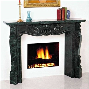 China Marquina Black Marble Fireplace Mantel