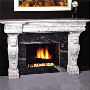 Hunan White Marble Fireplace
