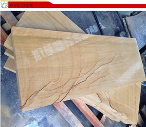 Yellow Wood Vein Sandstone Tiles, China Yellow Sandstone Slabs & Tiles