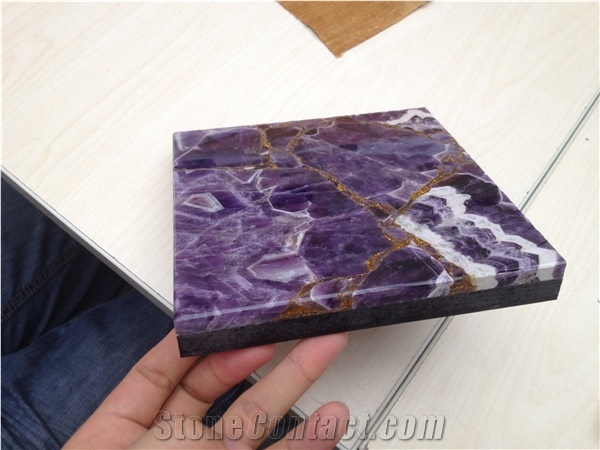 Amethyst Slabs Semiprecious Stone