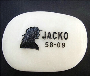 Engraved Words White Pebble Stone