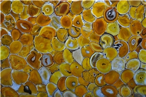 Semiprecious Stone Backlit Yellow Agate Slab Tile Semiprecious Stone Backlit Yellow Agate Slab Tile