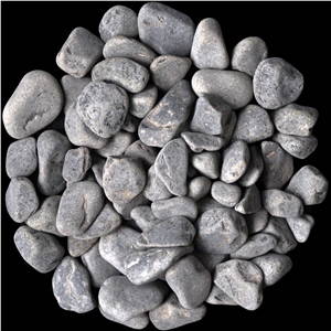 Black Machine-Made Pebble Stone, Black Marble Pebble & Gravel